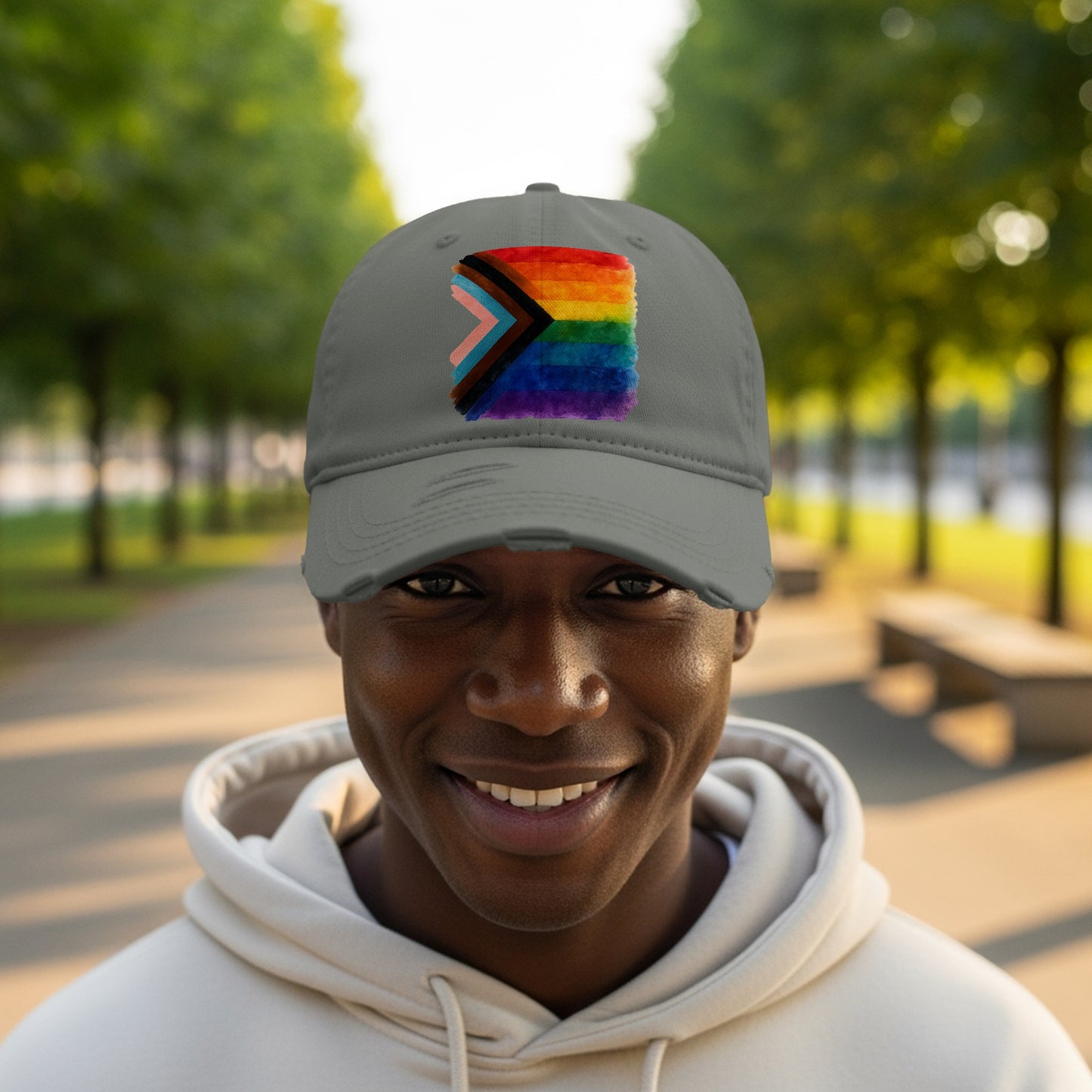 Rainbow Arrow Pride Flag Design Adjustable Hat product