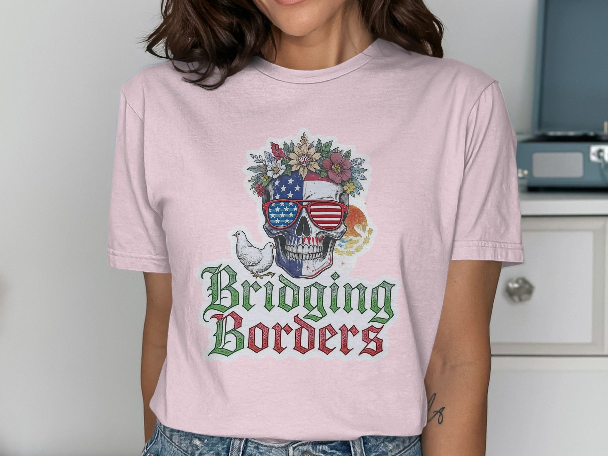 Bridging Borders Skull Graphic Tee Shirt product type