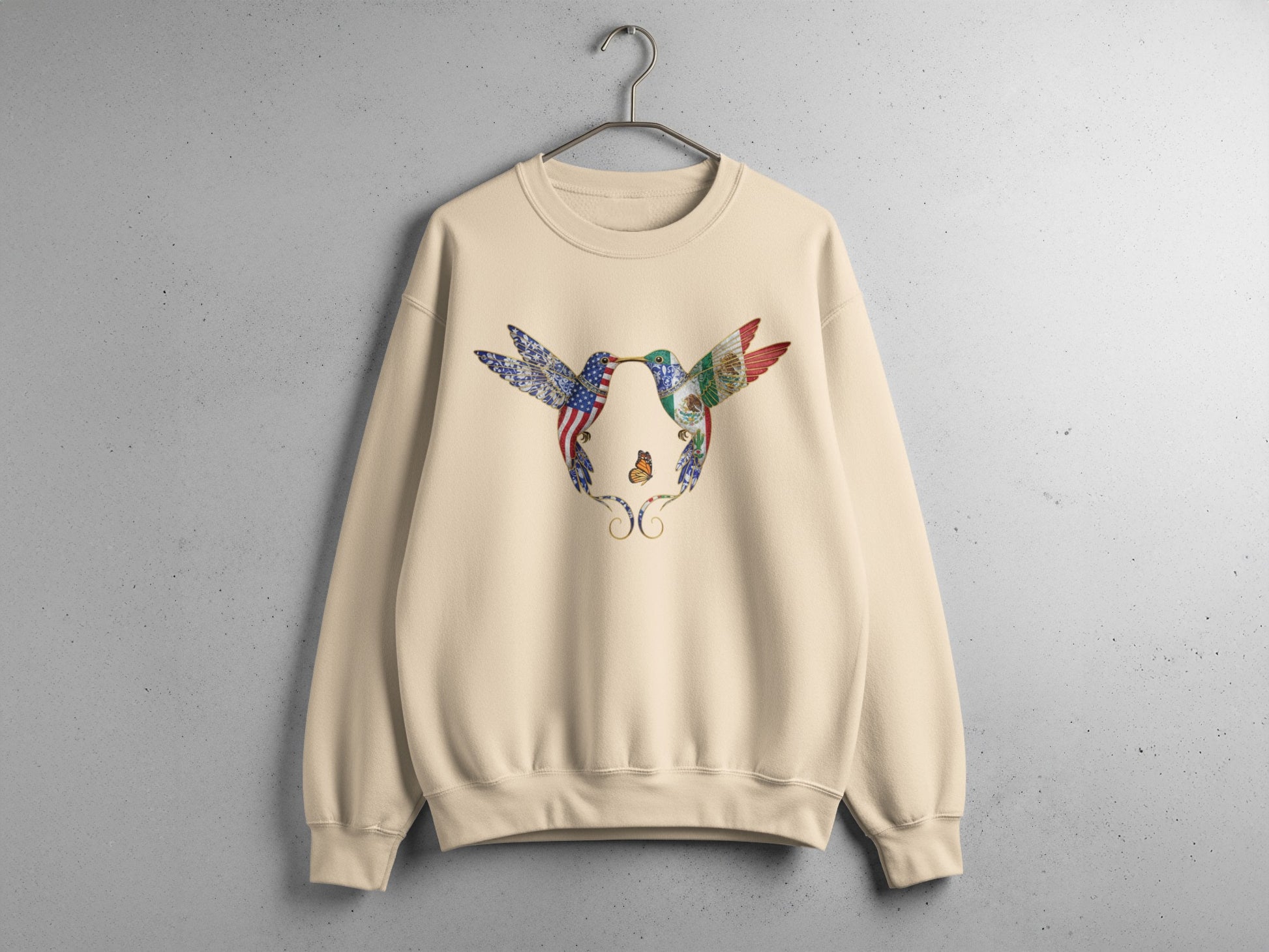 Stylish Crewneck with Artistic Bird Design Sweater