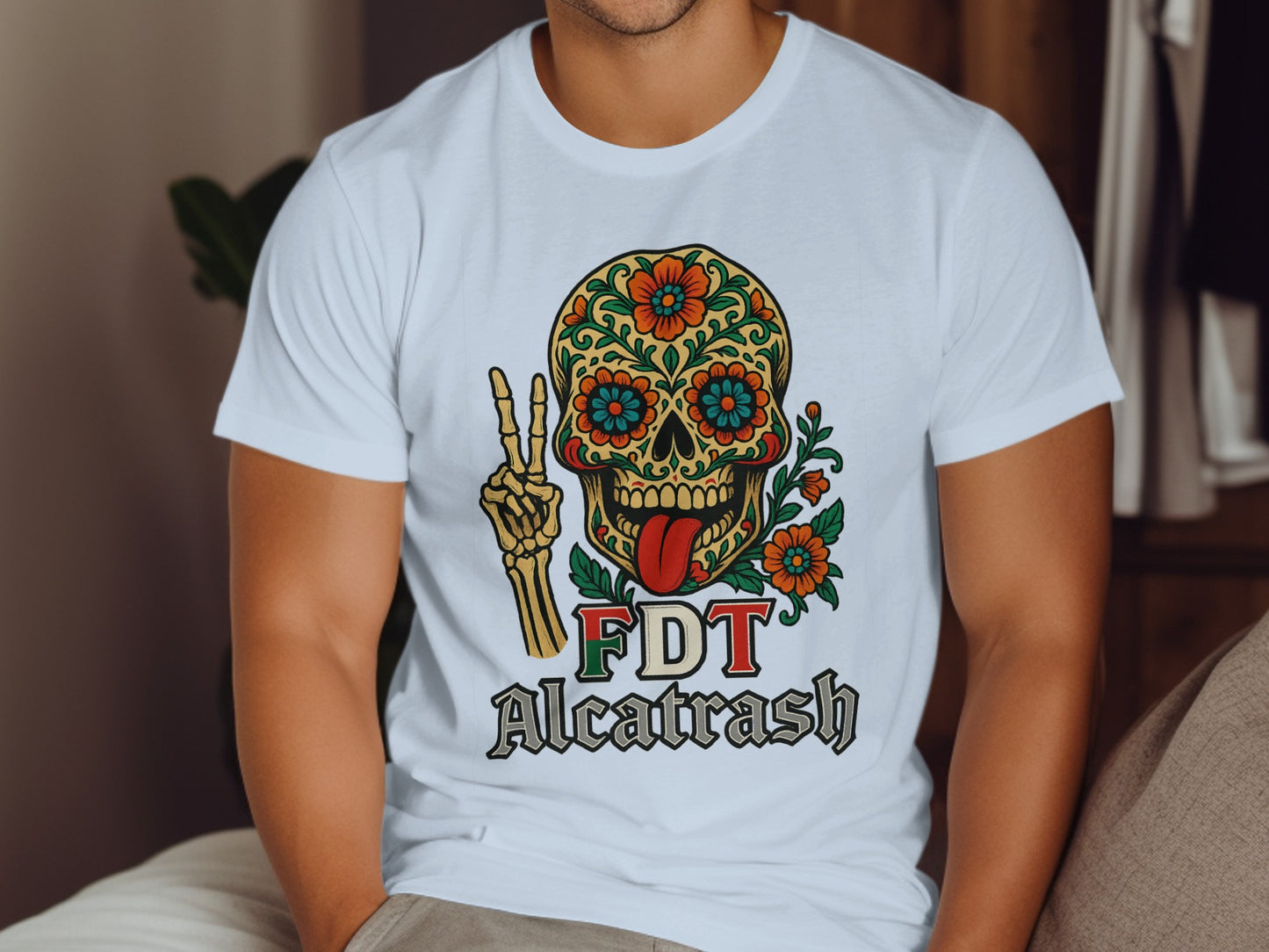FDT Alcatrash Skull and Flowers Men's T-Shirt Product