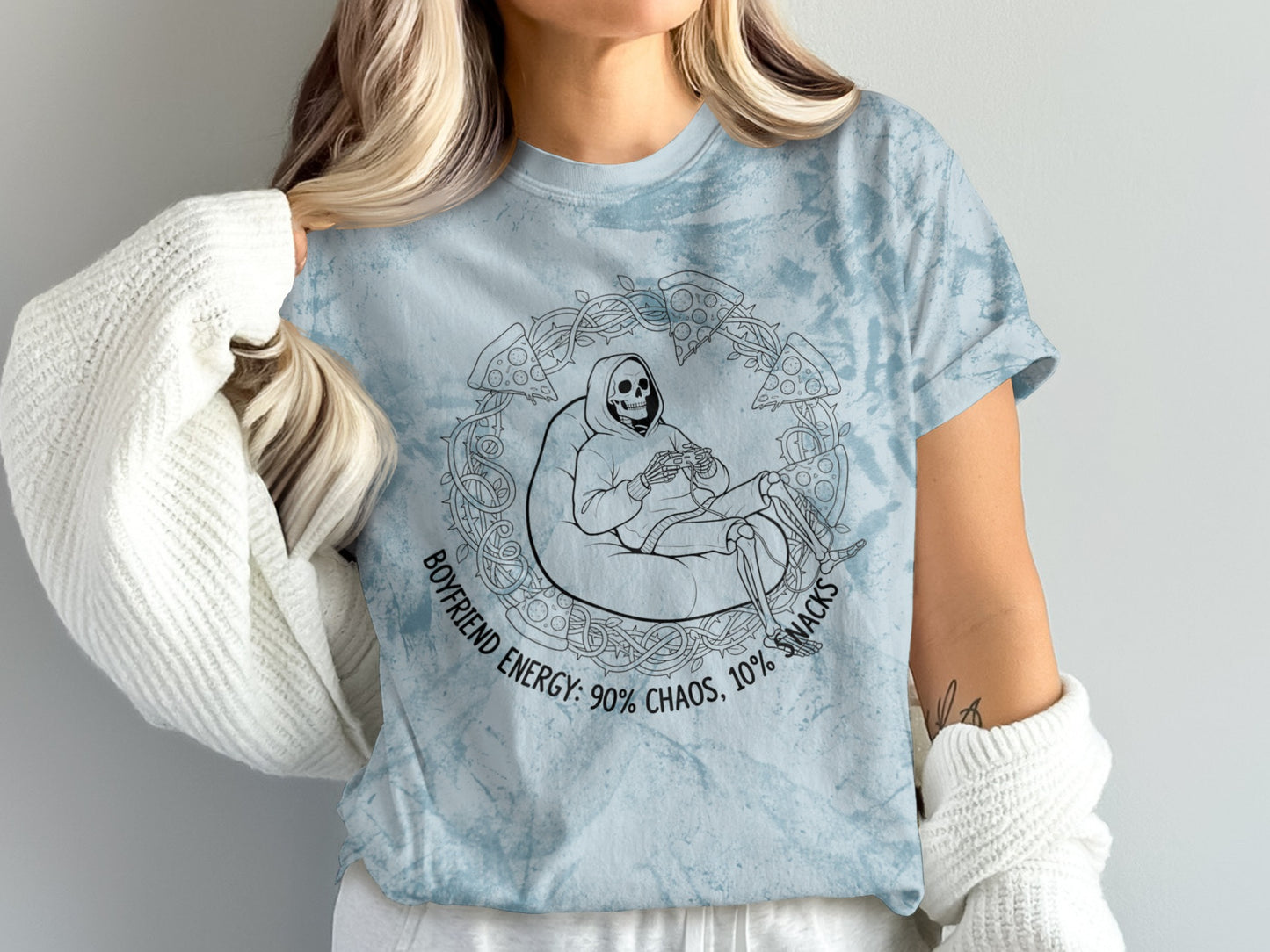Boyfriend Energy 90% Chaos 10% Snacks Graphic Tee