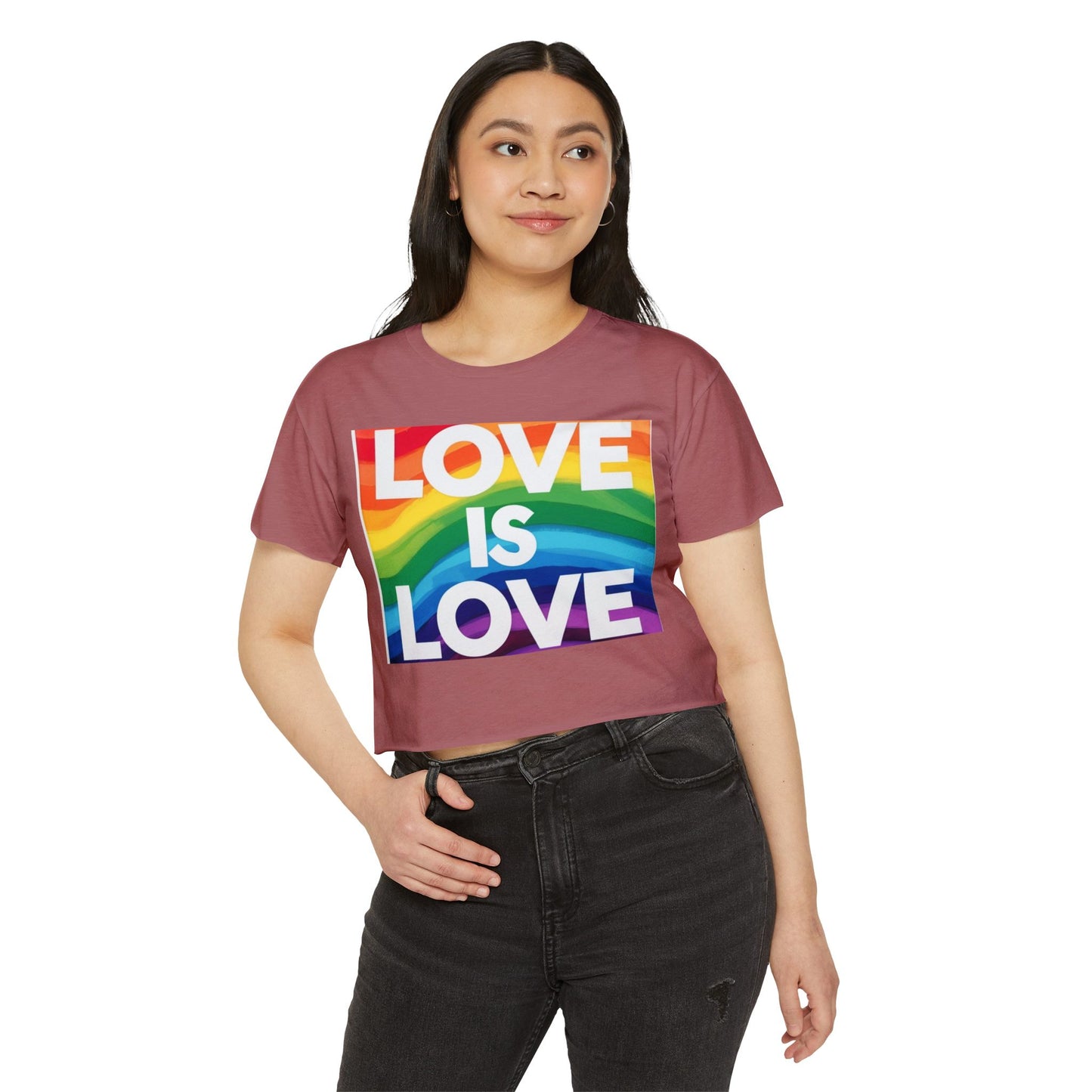 Pride corp top Rainbow Love is Love Crop Top for Festivals