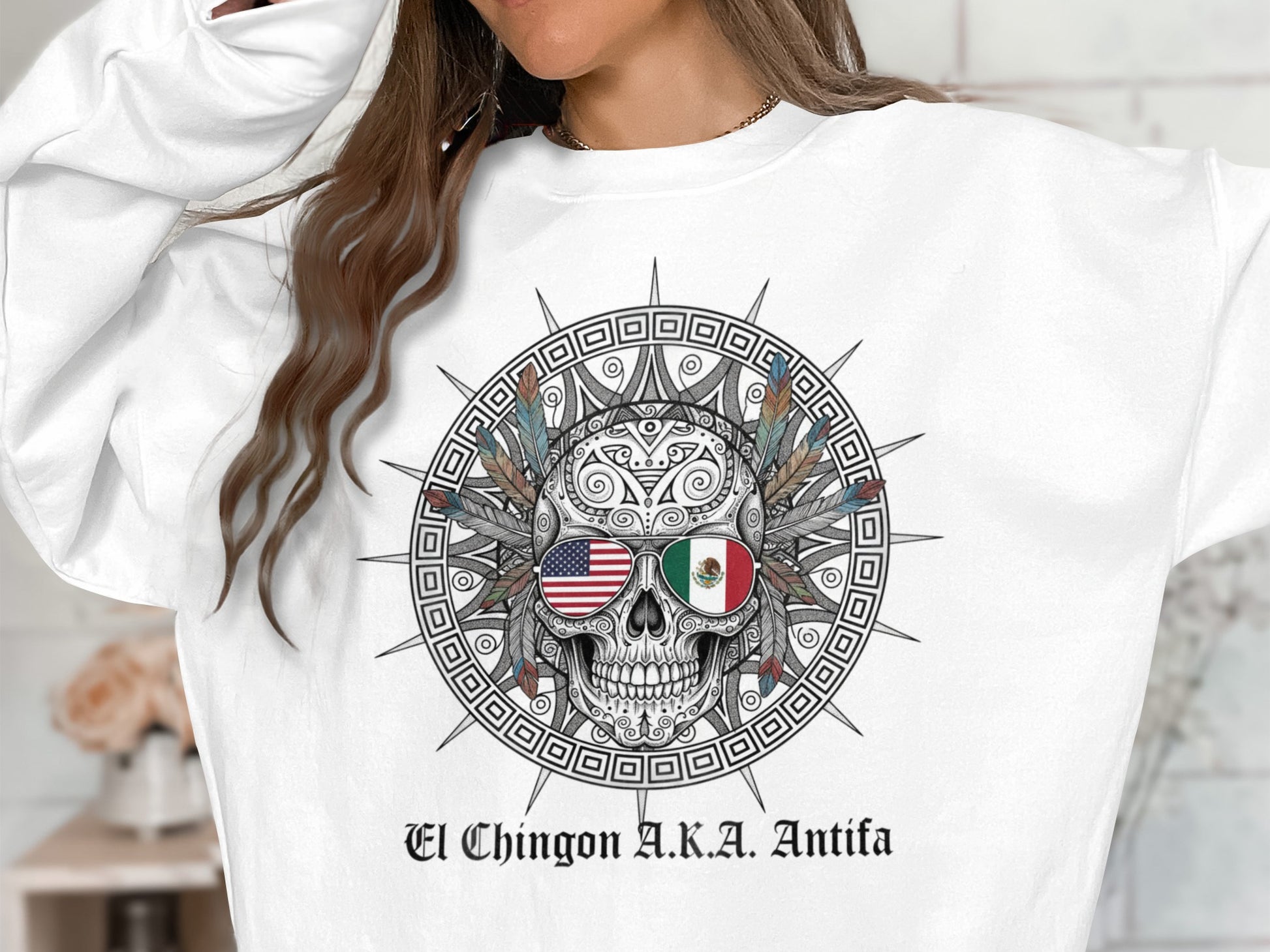 El Chingon A.K.A. Antifa Skull Design Sweater