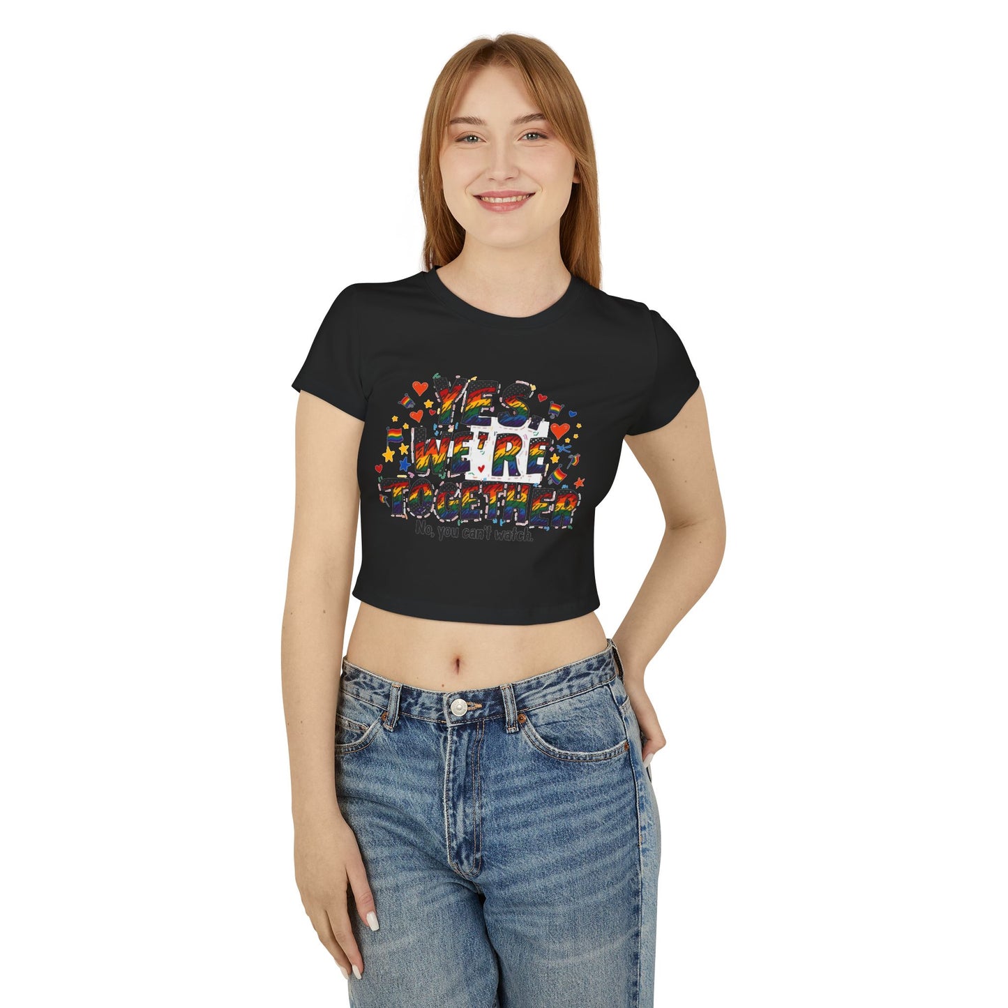 Colorful Yes We're Together Baby Tee - Cute Casual Top for Fun Gatherings