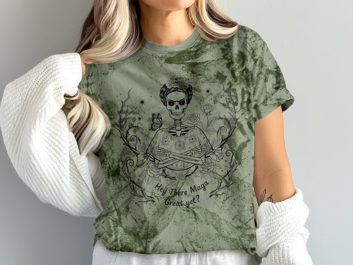 Hey There Maga Great Yet Skeleton Graphic T-shirt