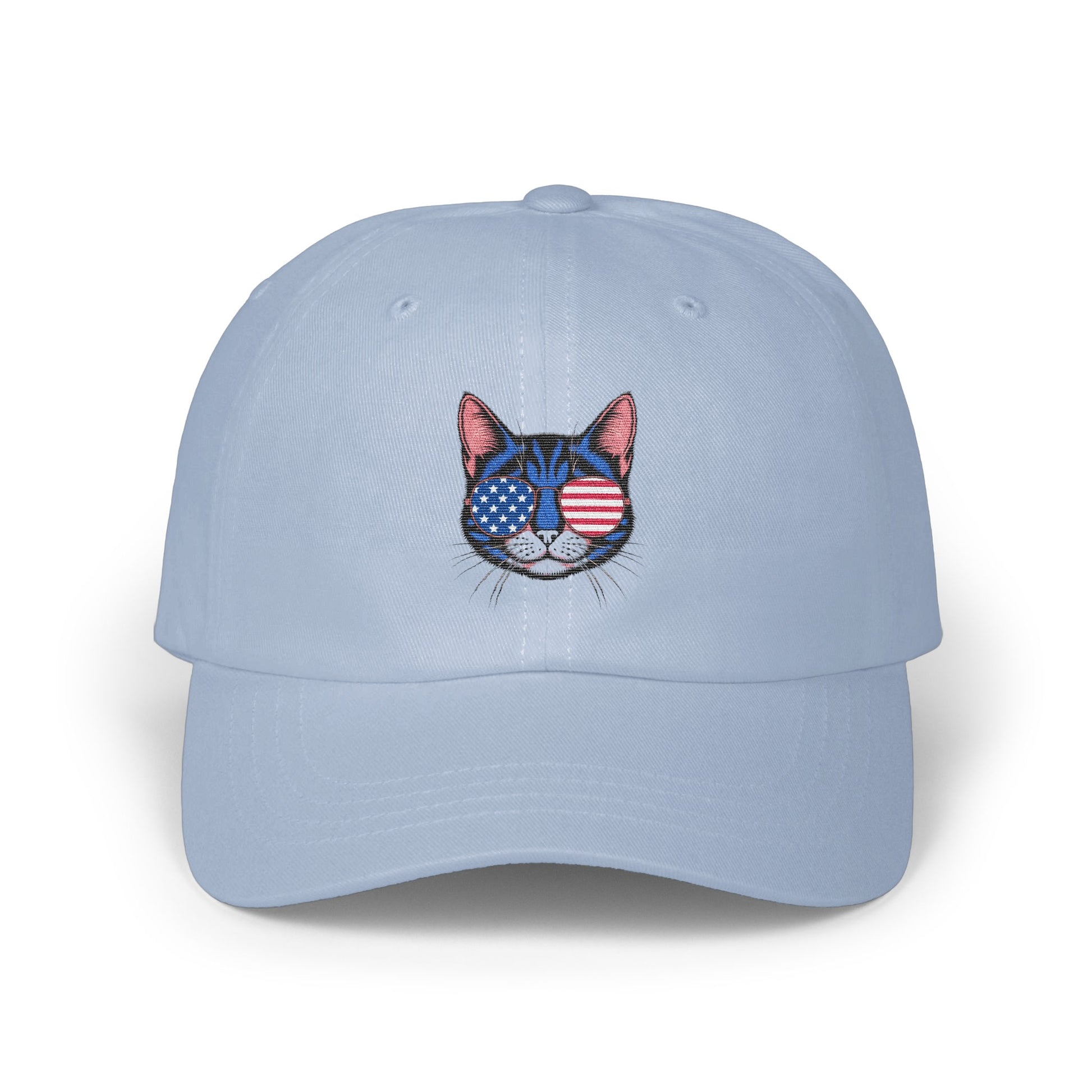 American Flag Cat Embroidered Design Baseball product type