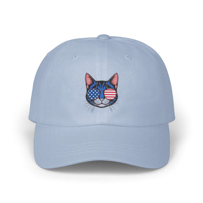 American Flag Cat Embroidered Design Baseball product type