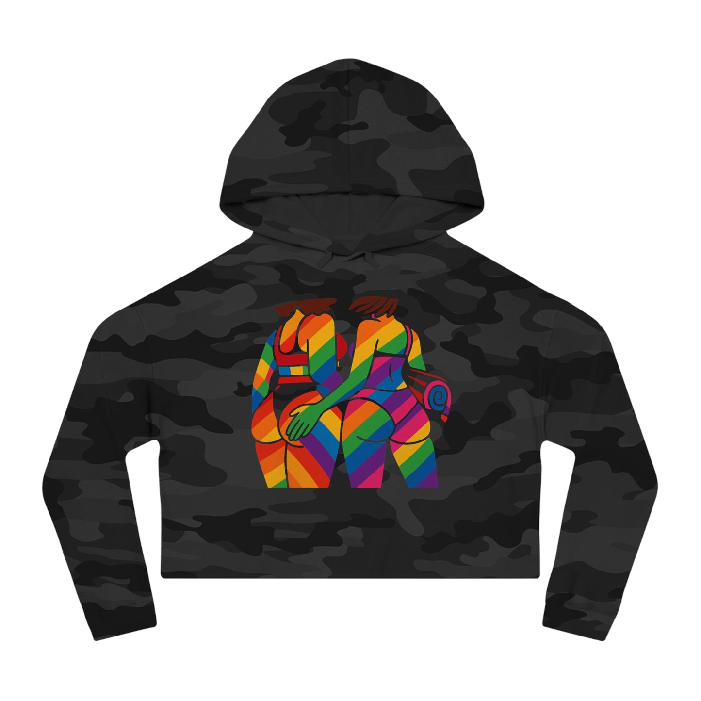 Pride Crop Top Colorful Women’s Cropped Hooded Sweatshirt - Embrace Diversity Design