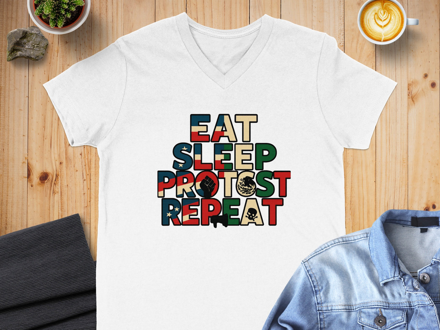 Eat Sleep Protest Repeat Graphic T-Shirt