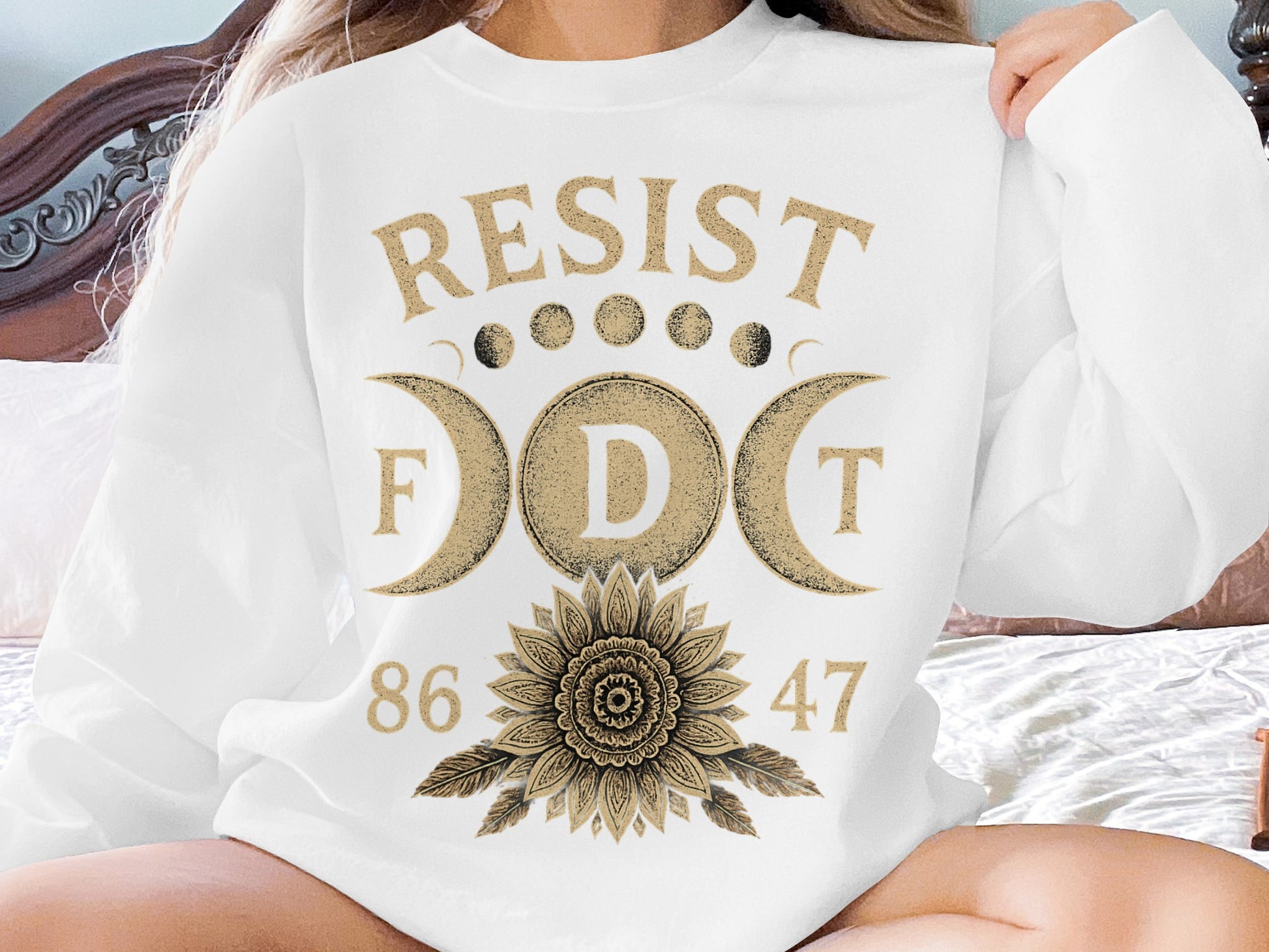 Resist F D T Moon Phases Sunflower Graphic product