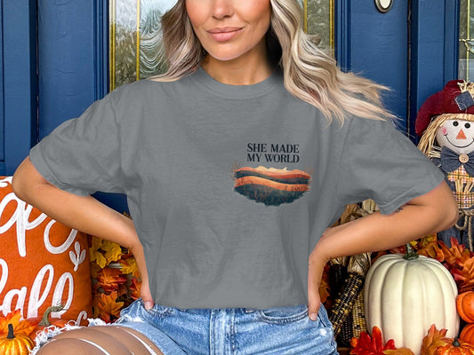 She Made My World Print Casual T-Shirt product type