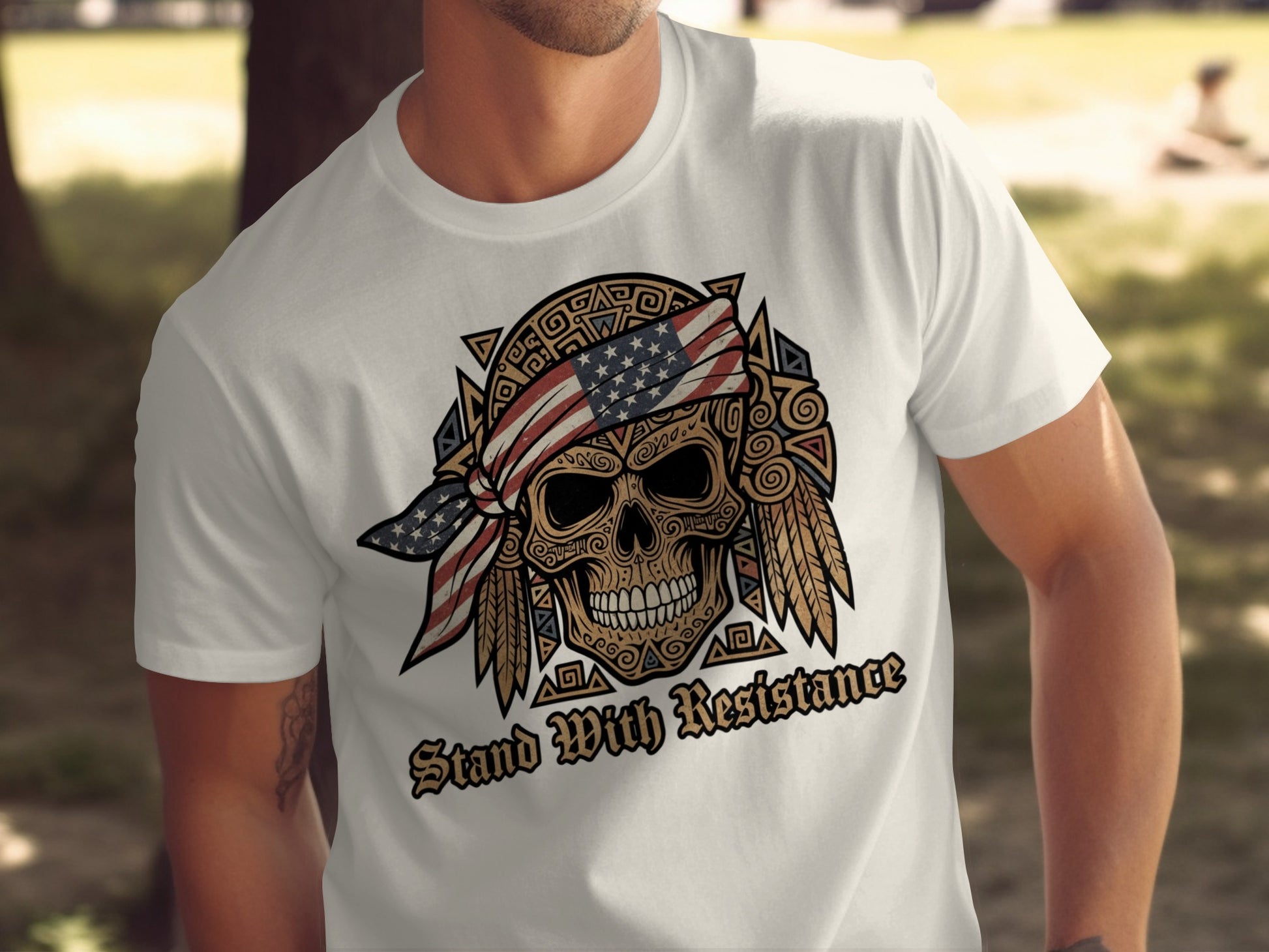 Stand With Resistance Skull Graphic T-Shirt