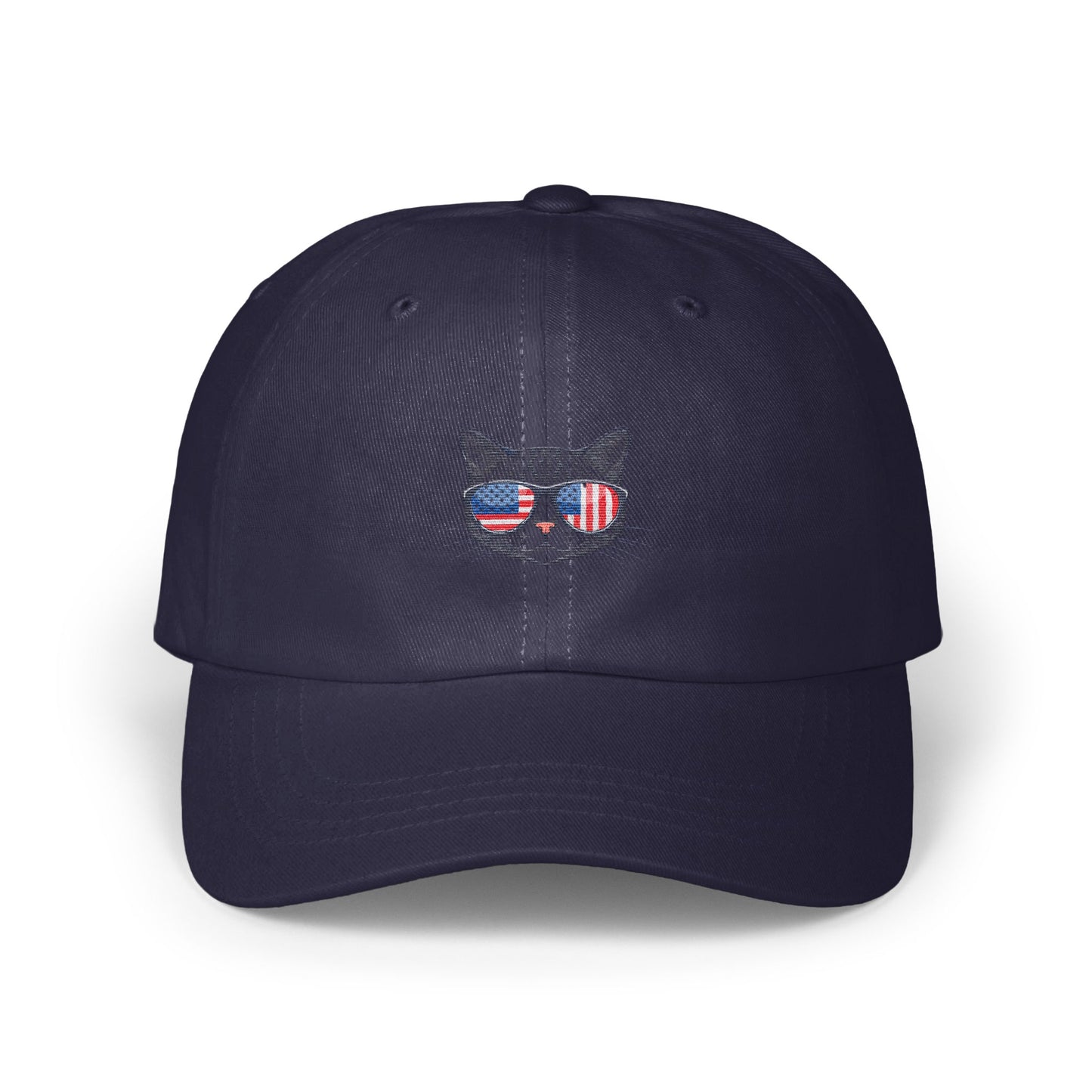 Patriotic Cat in Sunglasses Embroidered Hat product