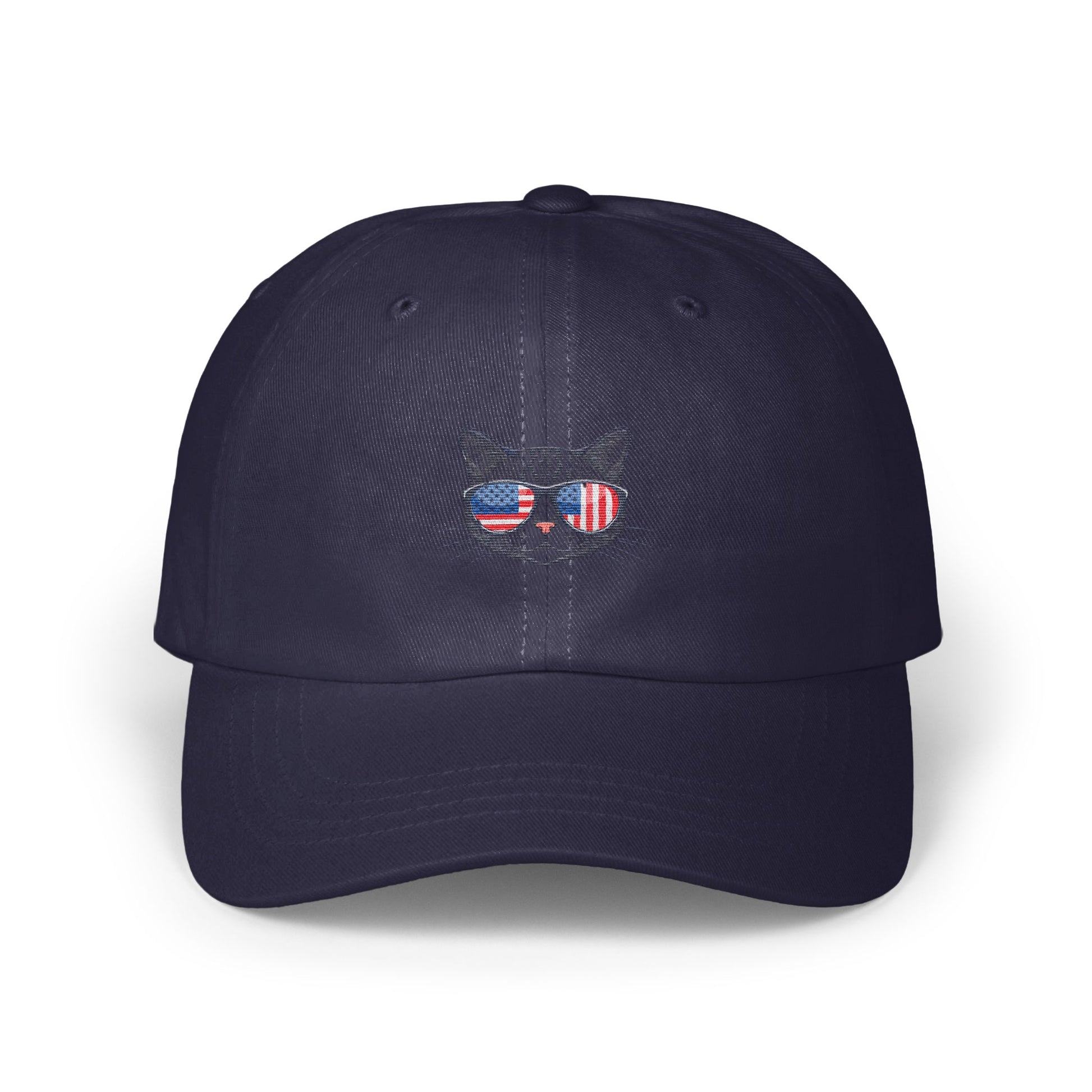 Patriotic Cat in Sunglasses Embroidered Hat product