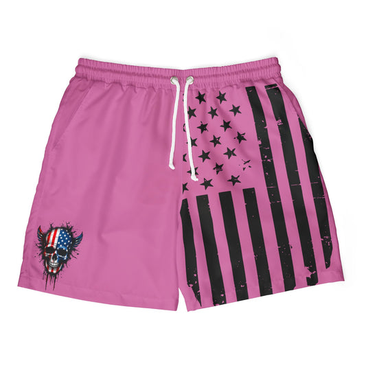 Patriotic Swim Shorts, 4th of July Swimwear, Unisex Beach Shorts, Fireworks Swim Trunks, Summer Pool Wear, Holiday Swim Attire