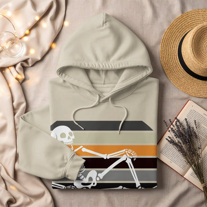 Retro Striped Skeleton Design Hooded Sweatshirt product