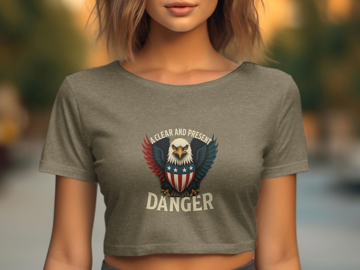 A Clear and Present Danger Graphic Crop Top product