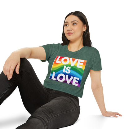 Pride corp top Rainbow Love is Love Crop Top for Festivals