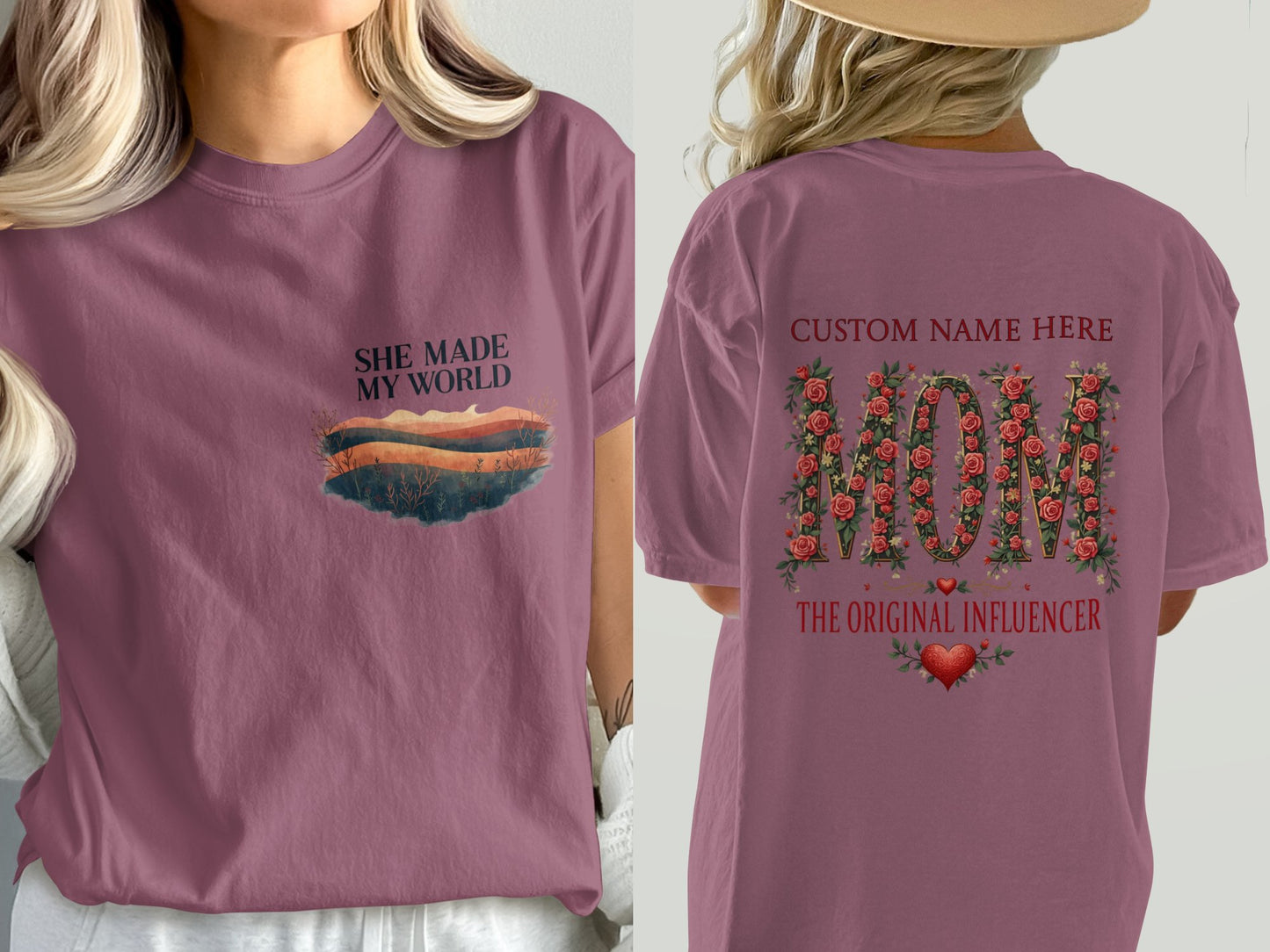 She Made My World Customized Mom T-Shirt product type