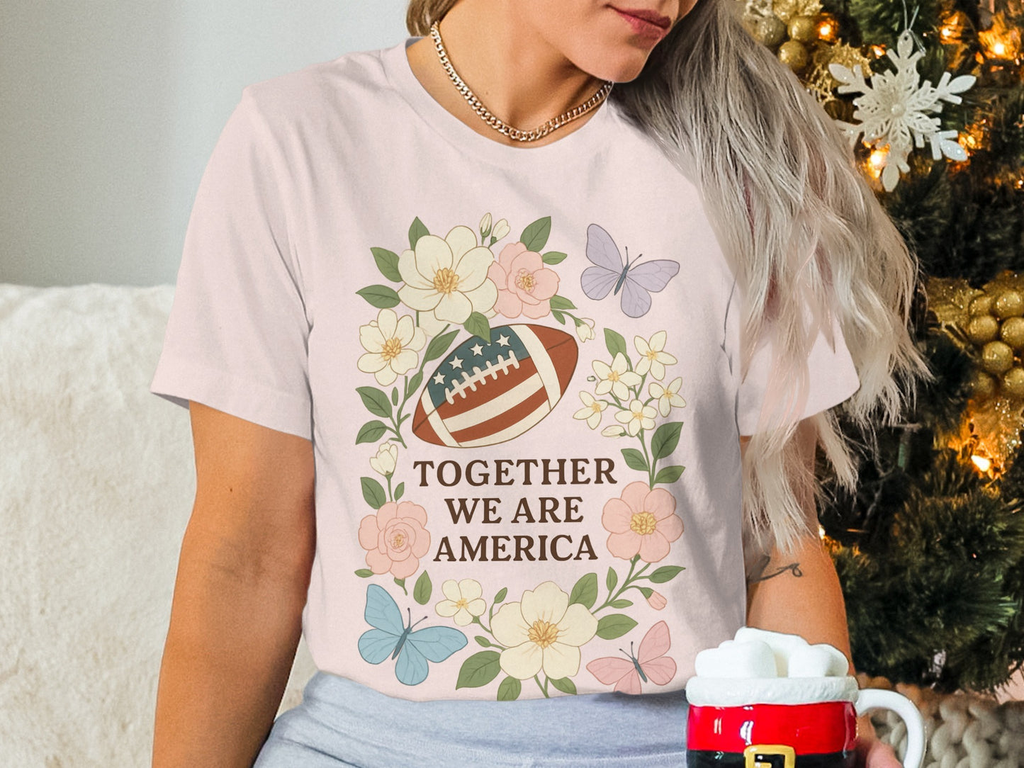 Together We Are America Floral Graphic T-Shirt