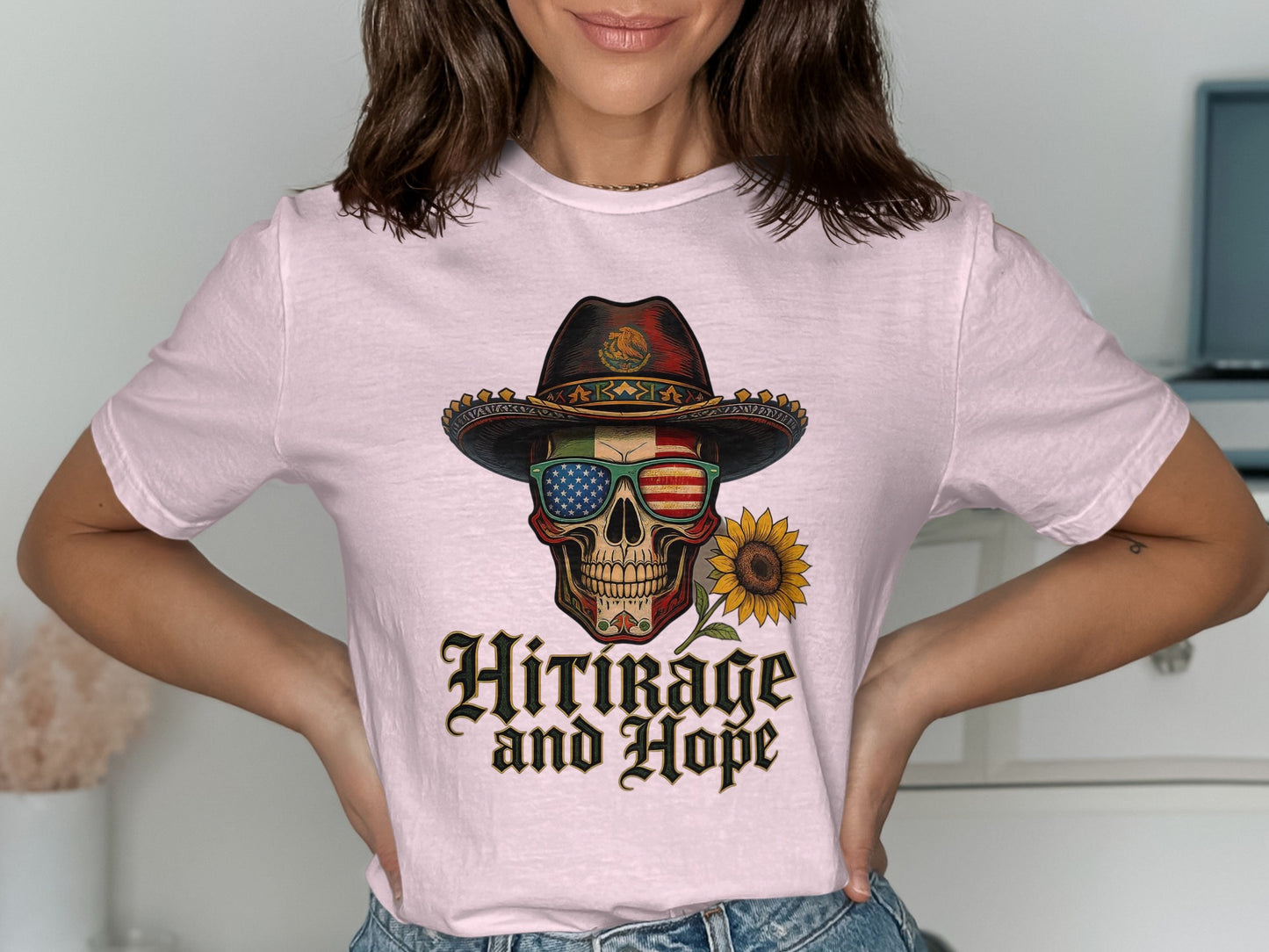 Vintage Patriotic Skull Graphic Tee Shirt product