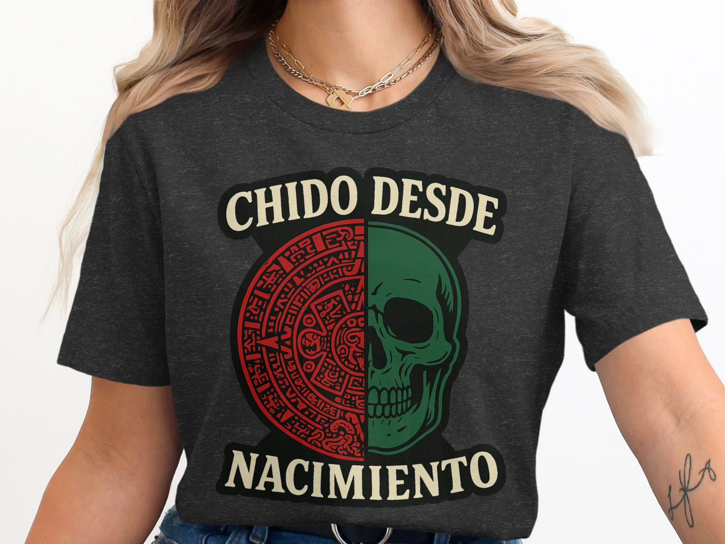 Cool Aztec Skull Design Graphic T-Shirt product