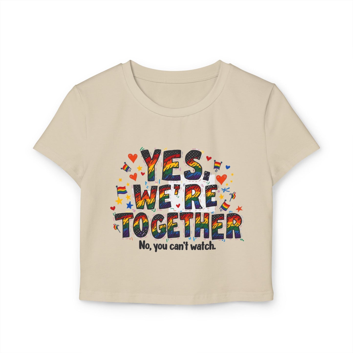 Colorful Yes We're Together Baby Tee - Cute Casual Top for Fun Gatherings