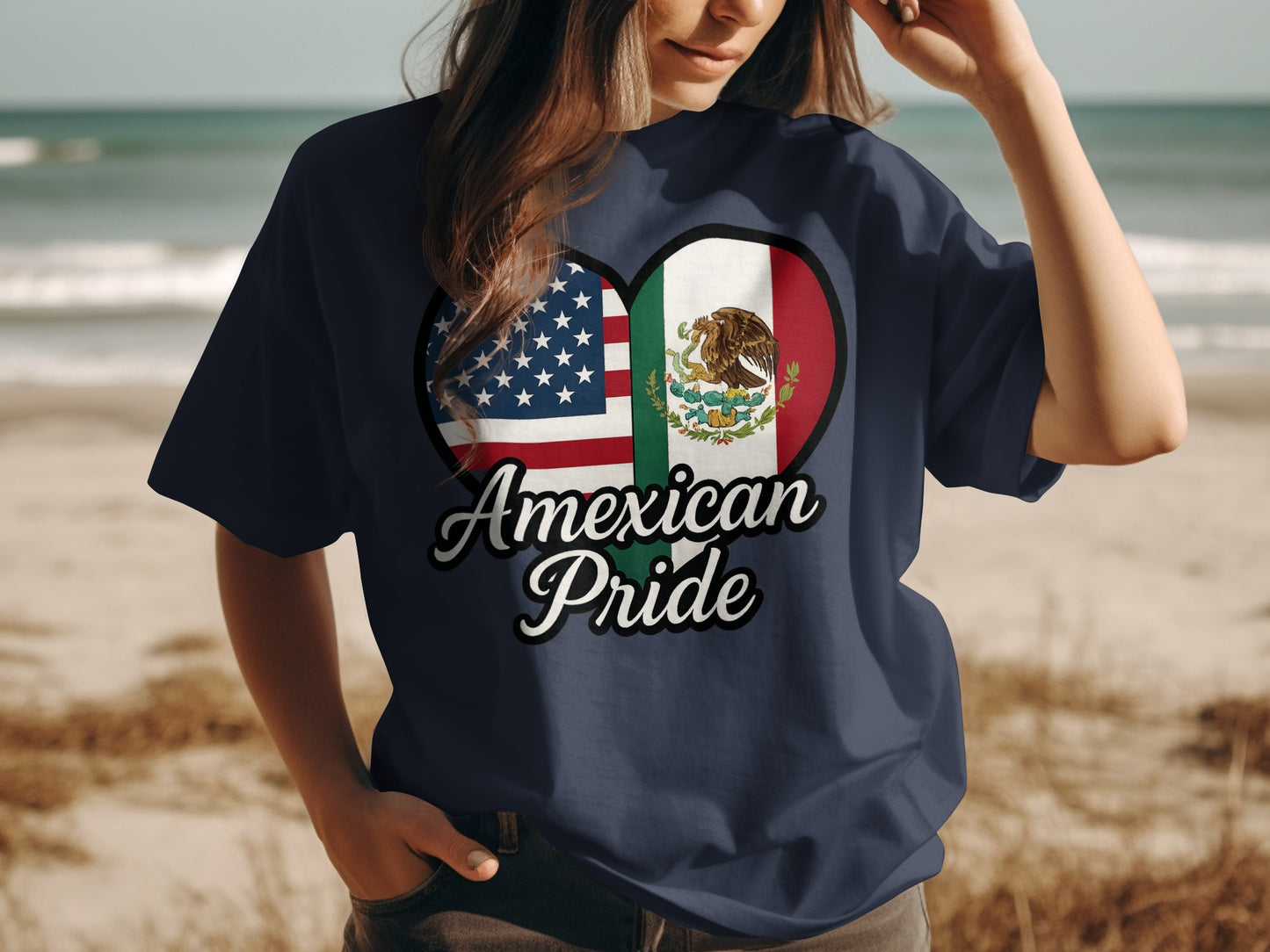 American Mexico Flag Heart Amexican Pride Shirt product