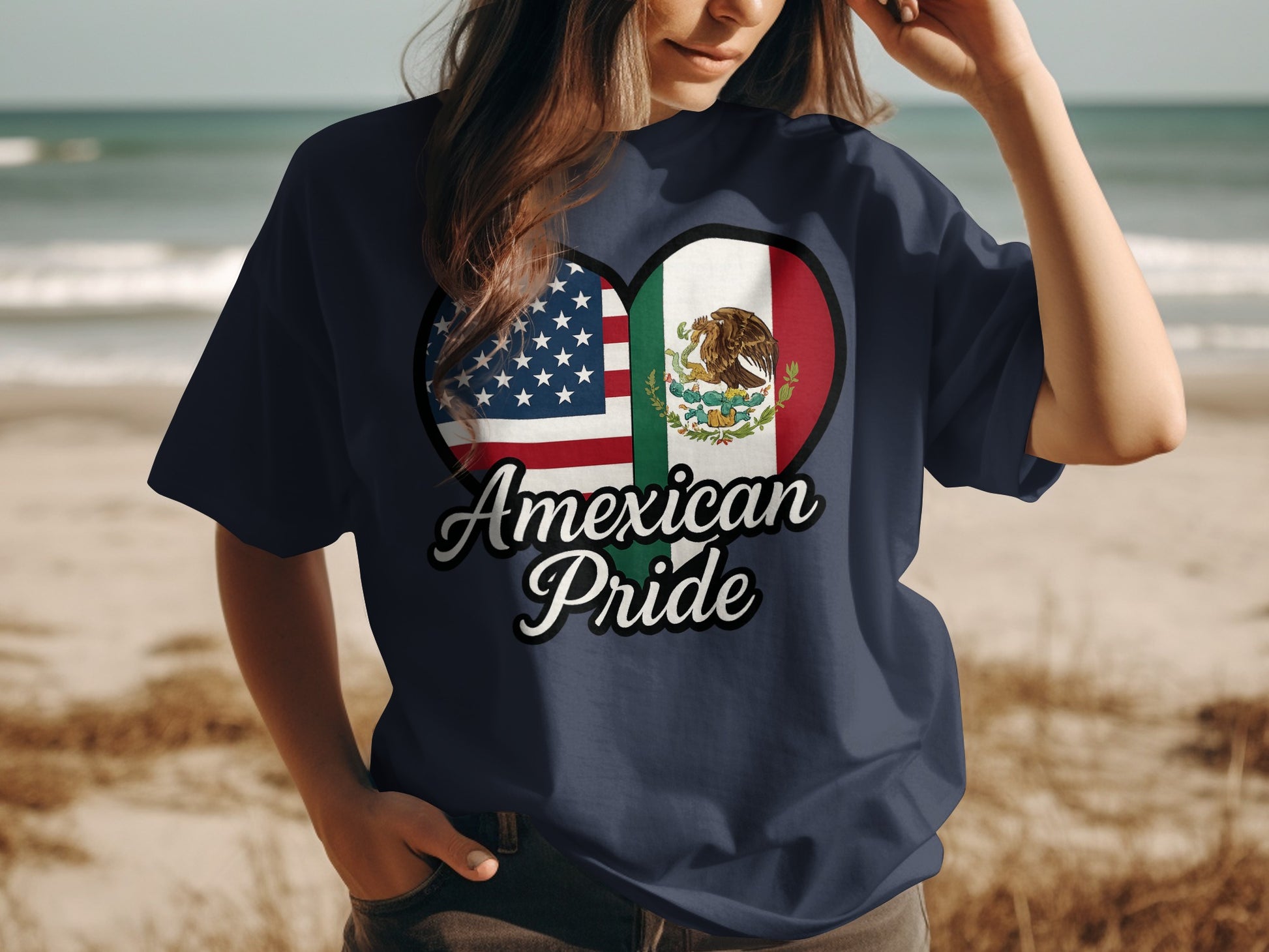 American Mexico Flag Heart Amexican Pride Shirt product