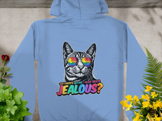 Cat with Rainbow Sunglasses Graphic Hoodie product
