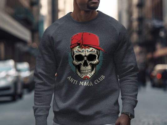 Anti MAGA Club Skull Graphic Sweatshirt product