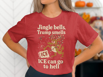 Jingle Bells Trump Smells ICE Can Go To Hell Shirt