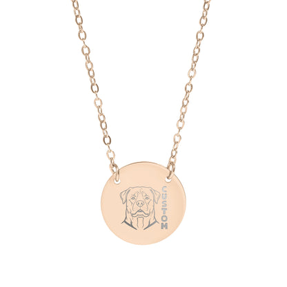 Rottweiler Dog Personalized Custom Necklace Pet Gift Idea