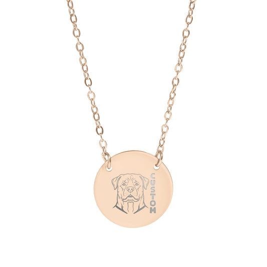 Rottweiler Dog Personalized Custom Necklace Pet Gift Idea