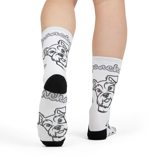 Cute Schnauzer Dog Pattern Design Mid-Calf Socks