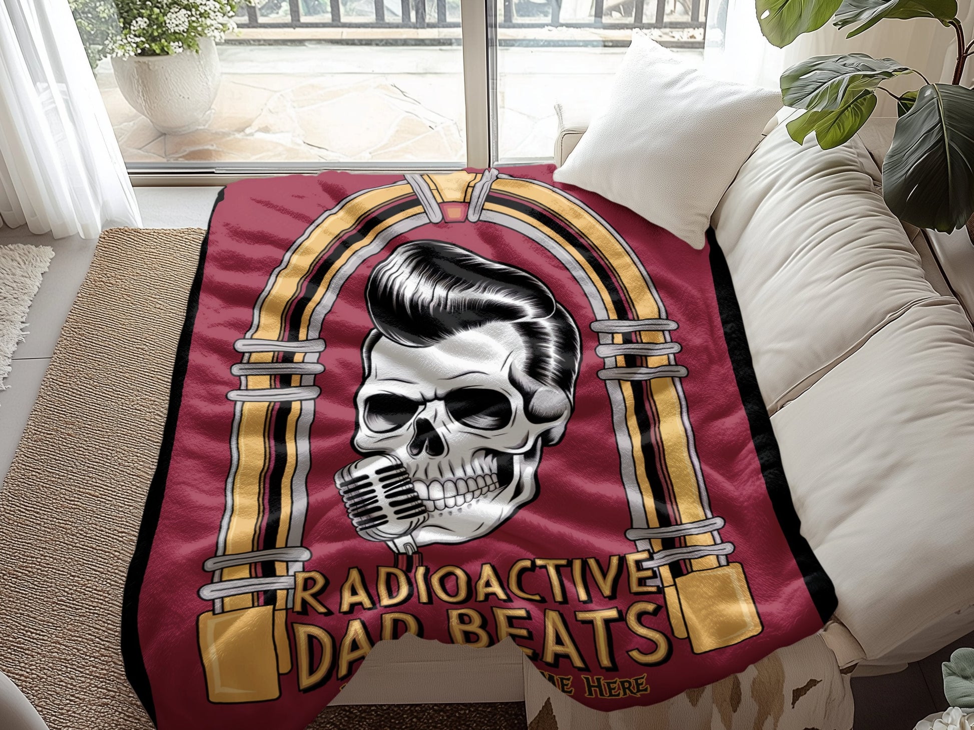 Radioactive Dad Beats Skull Design Blanket product