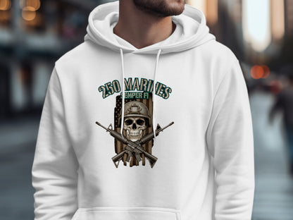 US Marines Skull with Guns Graphic Hoodie Product