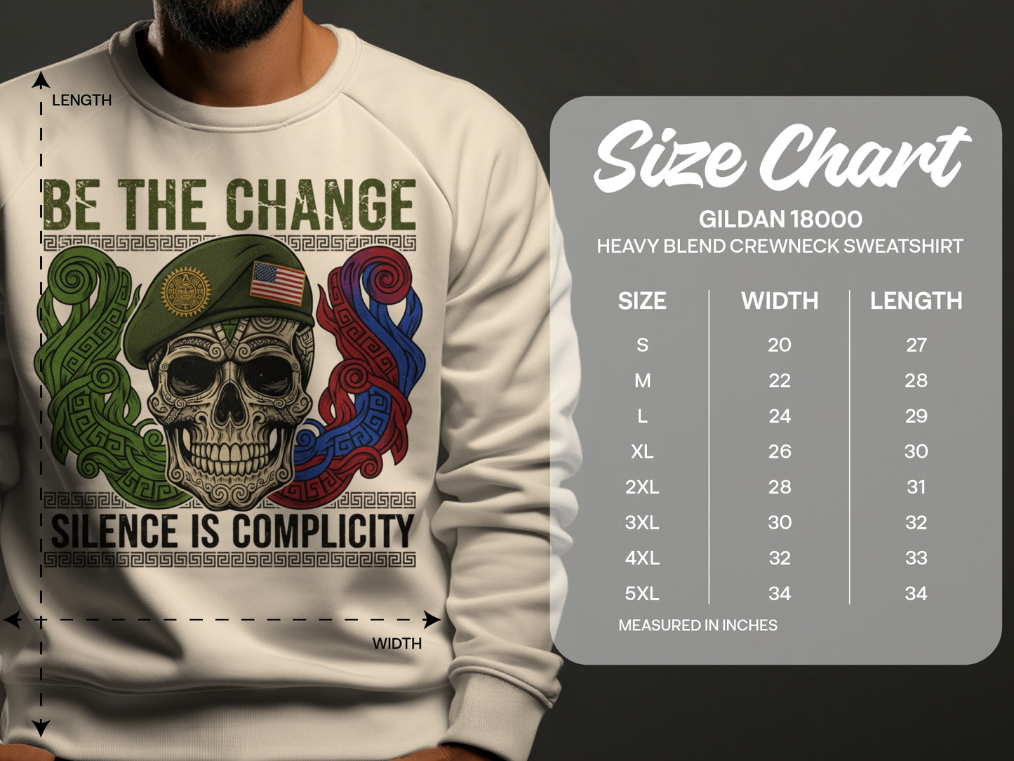 Be the Change Skull Graphic Heavy Blend Sweatshirt