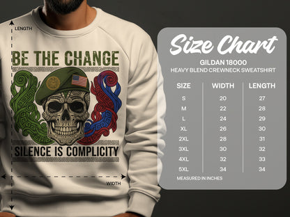 Be the Change Skull Graphic Heavy Blend Sweatshirt