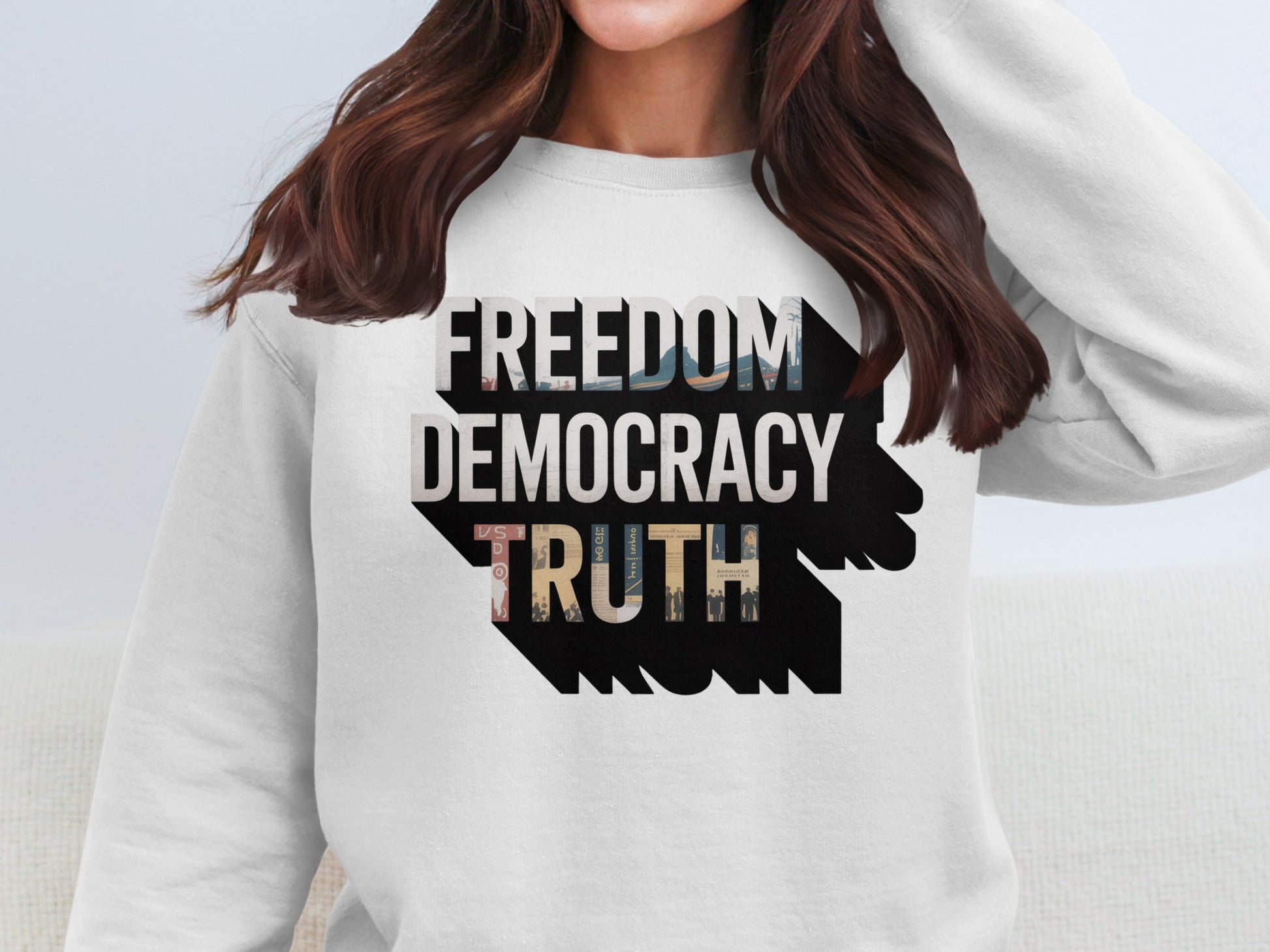 Freedom Democracy Truth Graphic Sweatshirt product type