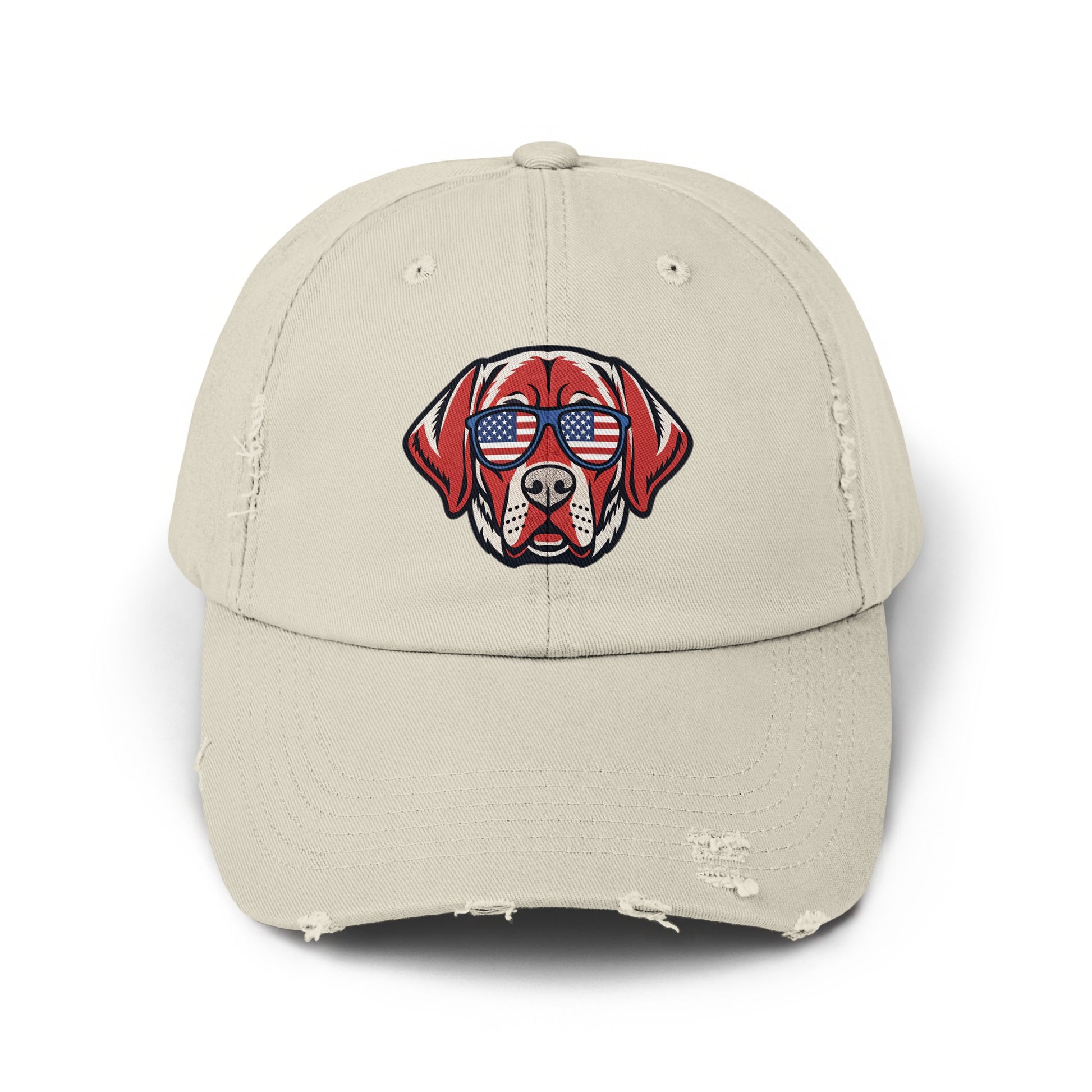 Patriotic Dog Wearing American Flag Shades Hat product