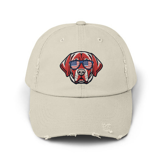 Patriotic Dog Wearing American Flag Shades Hat product