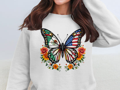 Butterfly and Flowers Graphic Design Sweatshirt product type