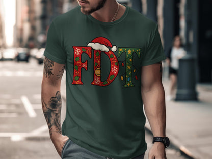 Festive Christmas Santa Hat FDT Graphic T-shirt