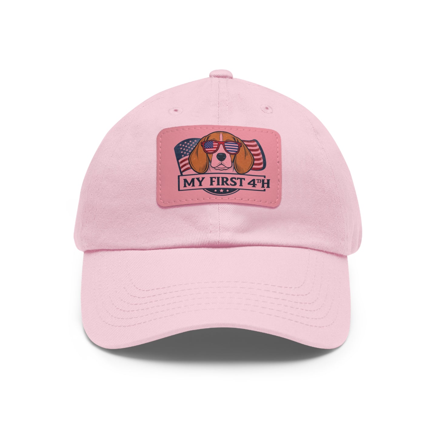 4th of July Dad Hat with Leather Patch (Rectangle)