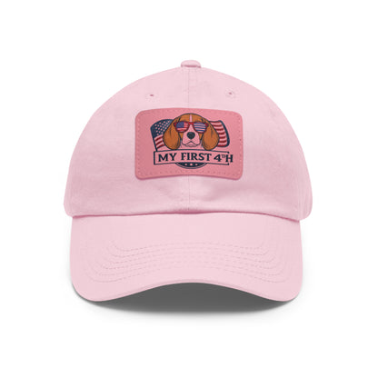 4th of July Dad Hat with Leather Patch (Rectangle)