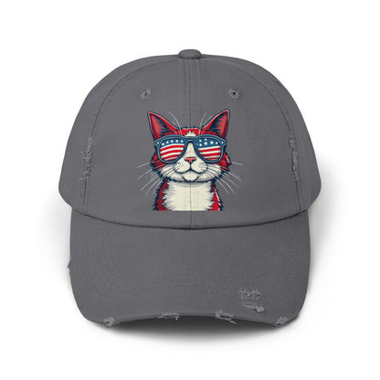 Cool Cat with Sunglasses on Gray Baseball Cap product type