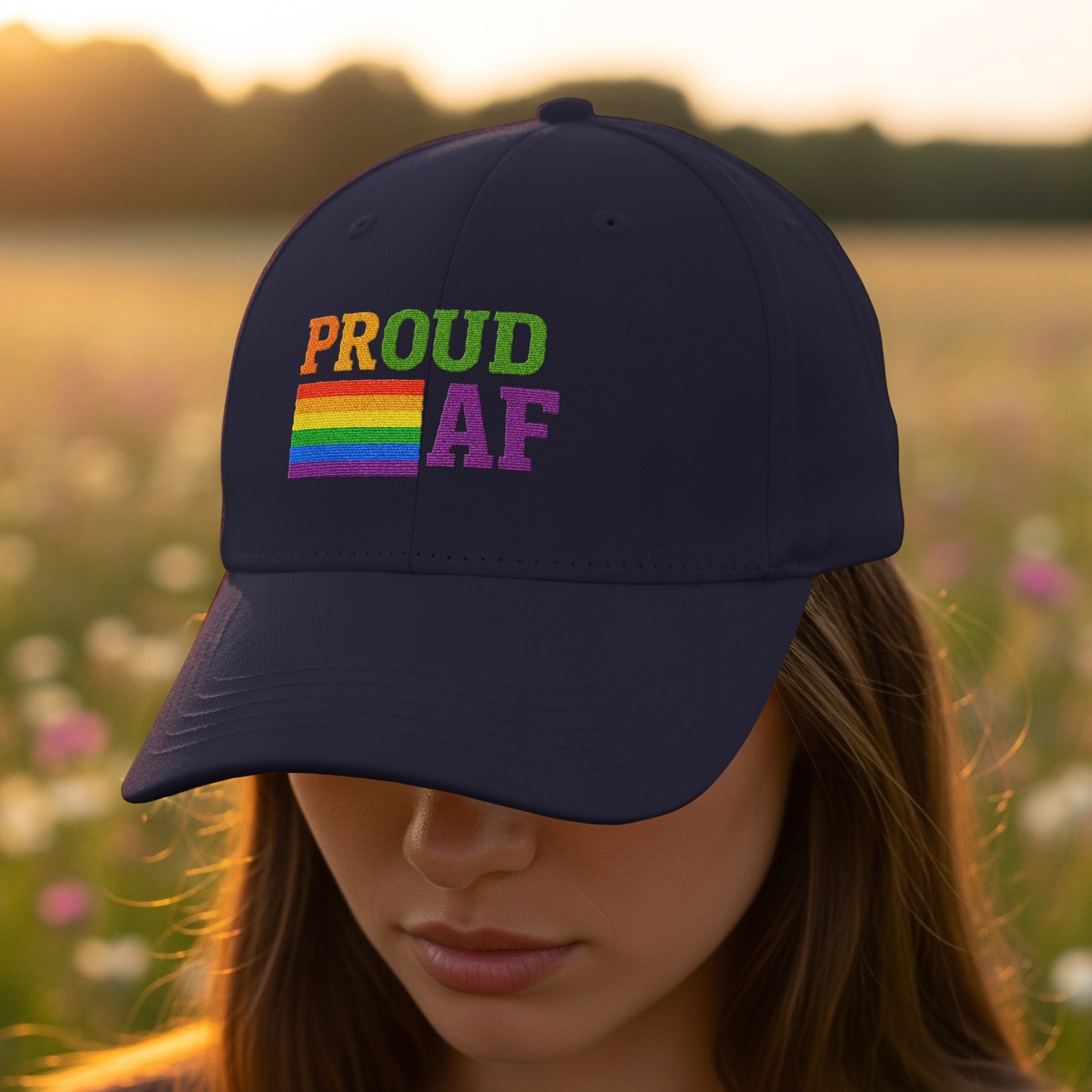 Proud AF Rainbow Embroidered Adjustable Hat product