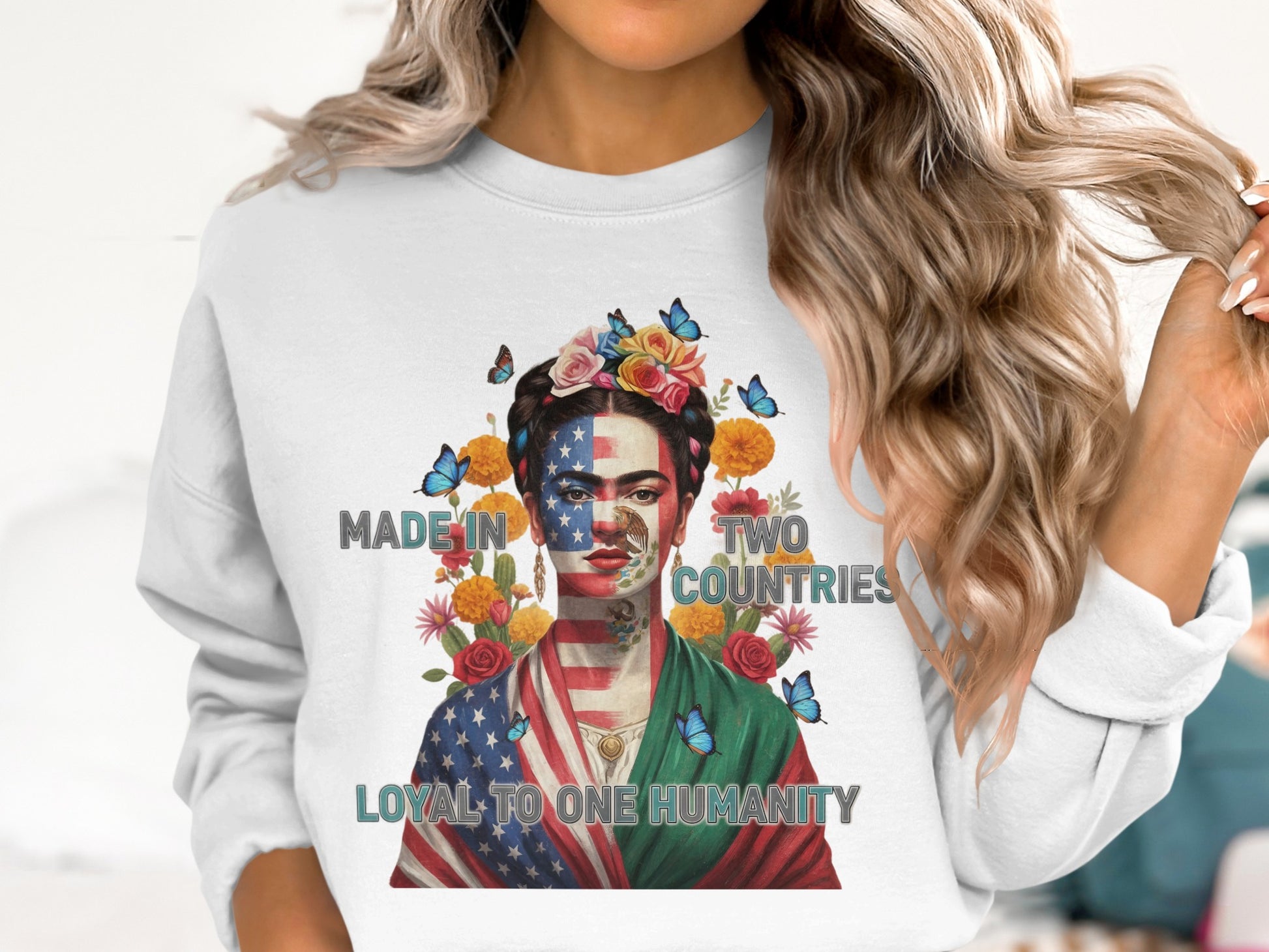 Frida Kahlo Design Sweater with Inspirational Quote