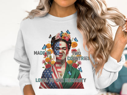 Frida Kahlo Design Sweater with Inspirational Quote